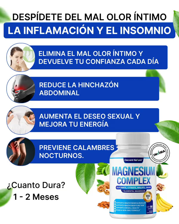 COMPLEJO DE MAGNESIO | Mejora tu sueño y reduce la hinchazon de forma natural 2x1